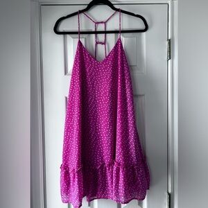 Pink Polka Dot Spaghetti Strap Dress
